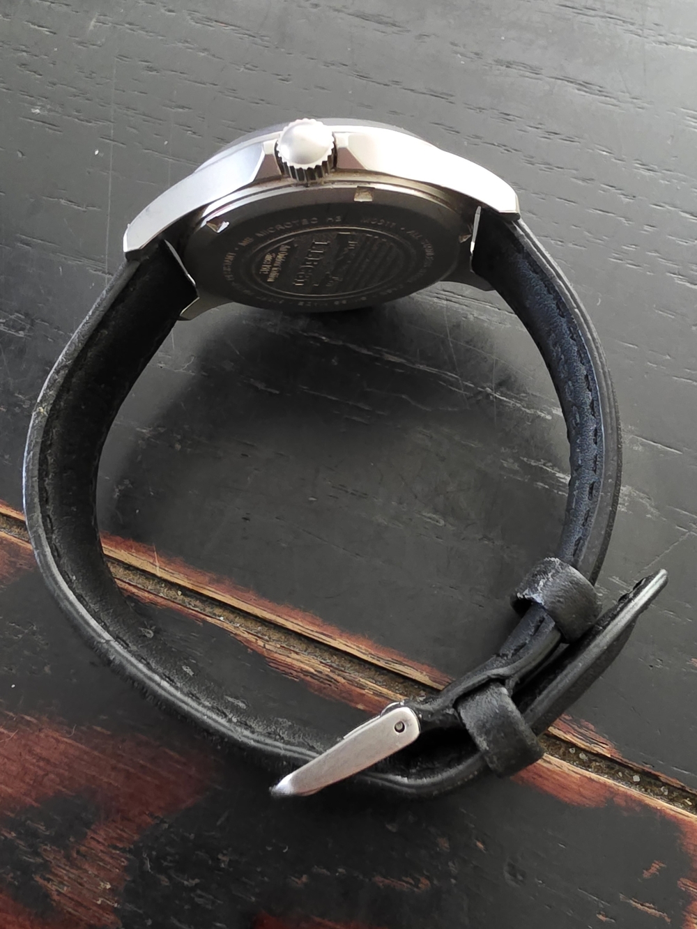 L.L. Bean Men's Black Dial Leather Strap Watch - Picture 6 of 9